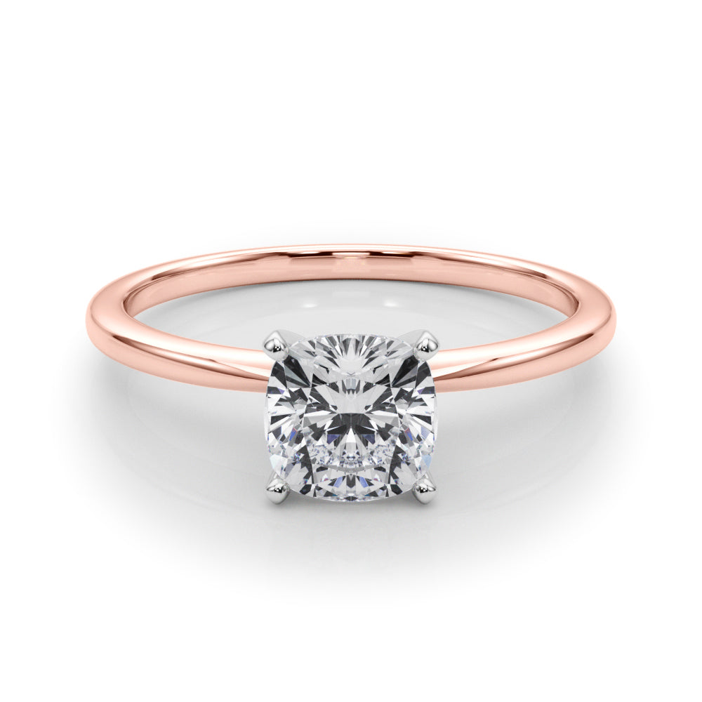 Angelica Cushion Diamond Solitaire Engagement Ring-VIRABYANI